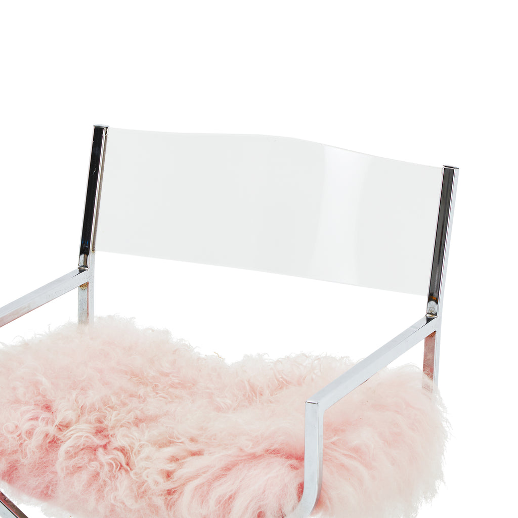 Pink and Chrome Makeup Chair