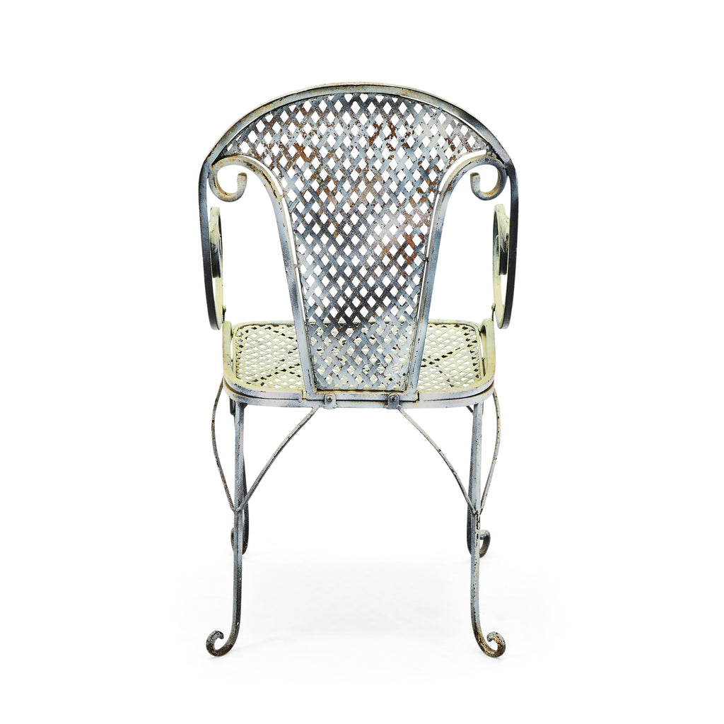 Green Painted Wrought Iron Patio Chair