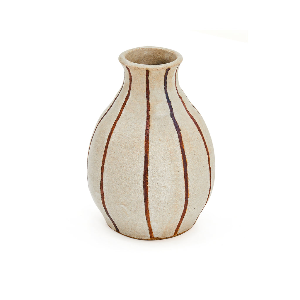 Tan Vase with Dark Brown Pin Stripes (A+D)