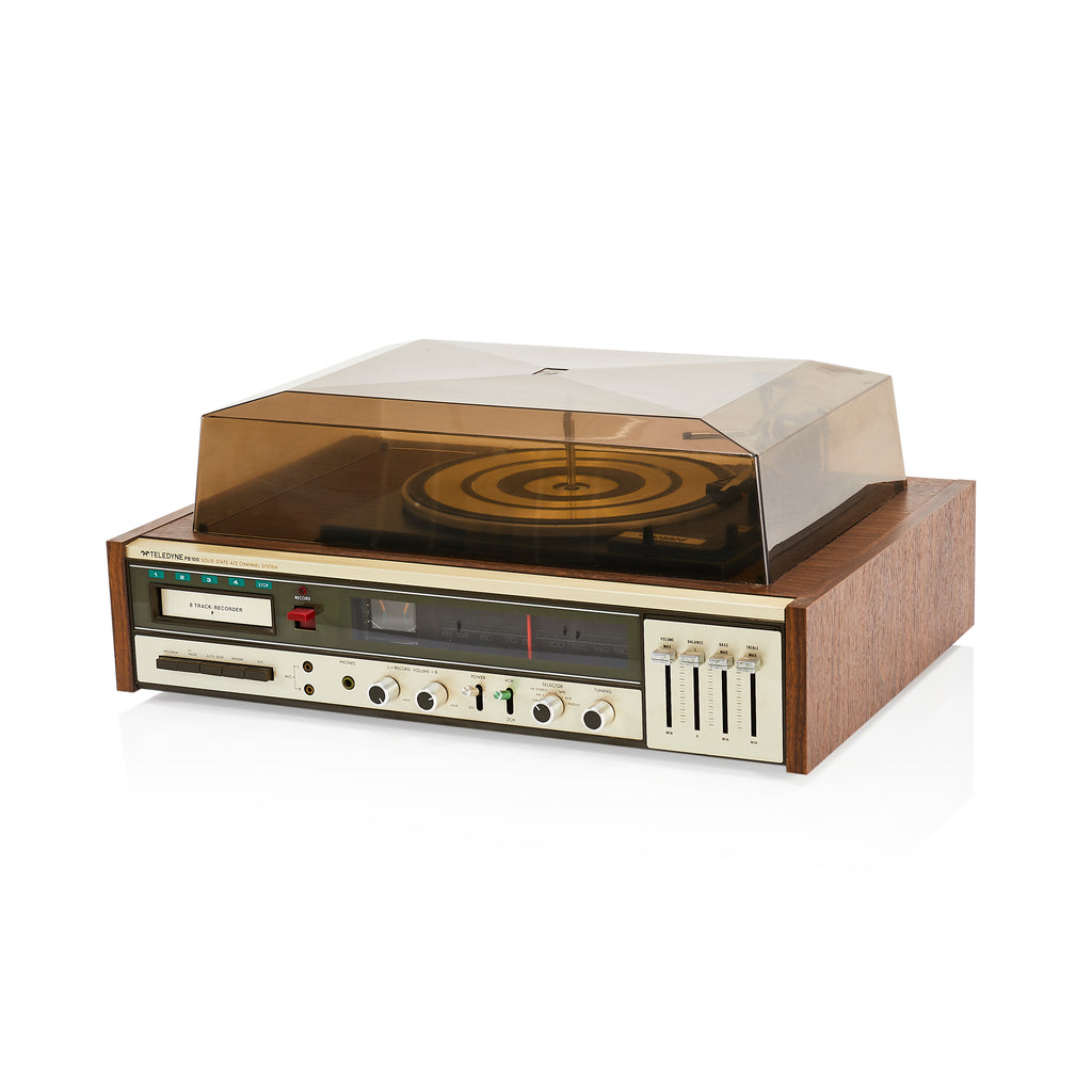 Vintage Wood Turntable with Brown Lid