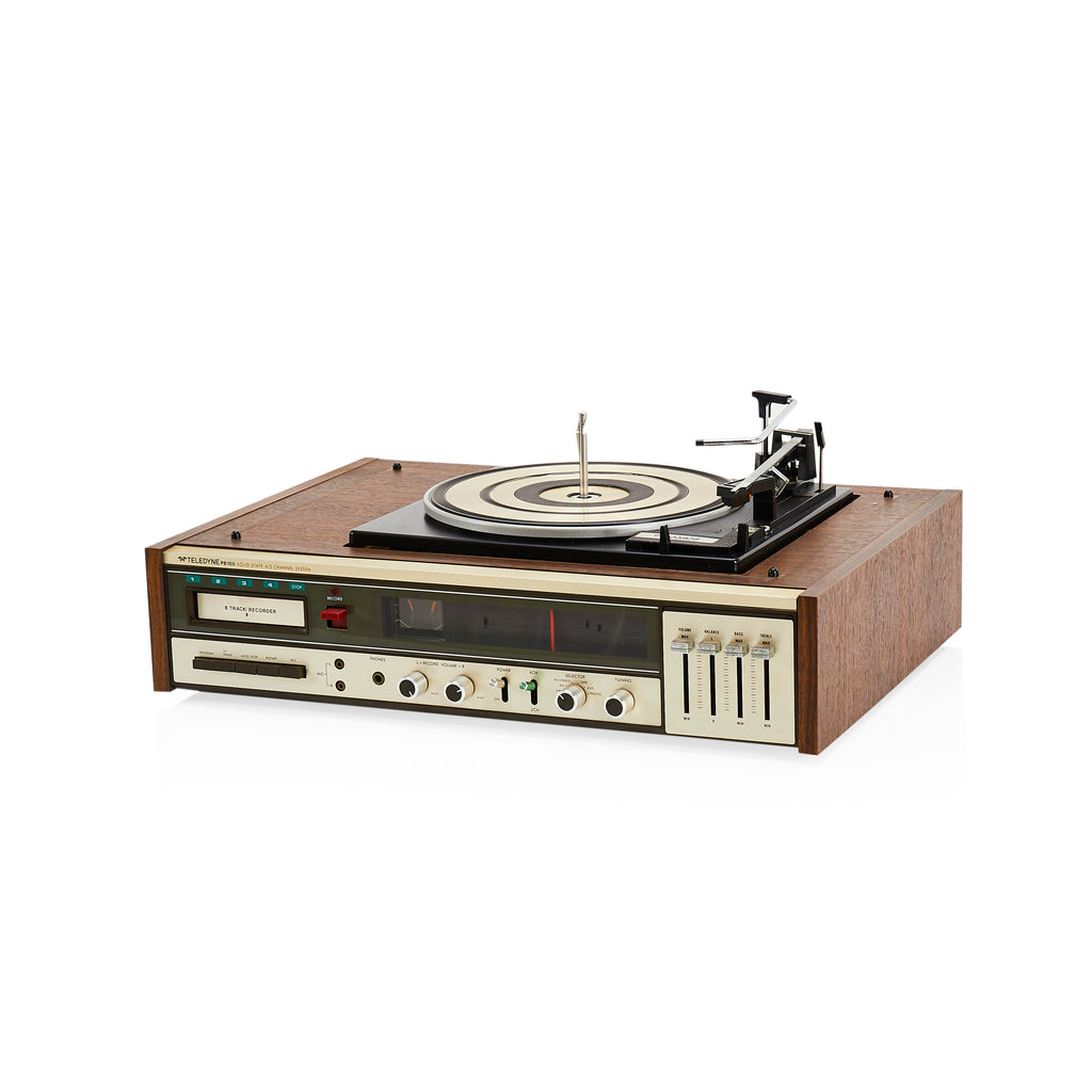 Vintage Wood Turntable with Brown Lid
