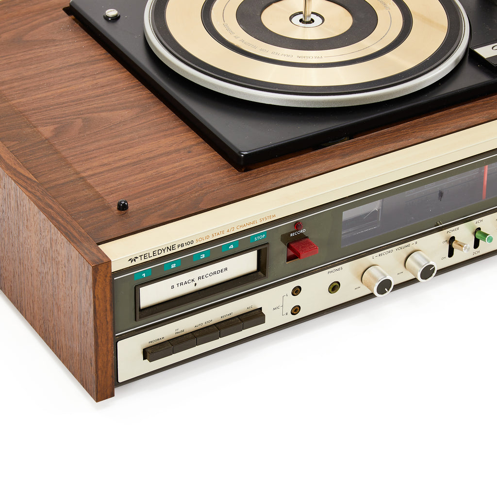 Vintage Wood Turntable with Brown Lid