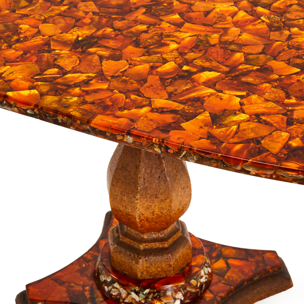 Red Orange Epoxy Coffee Table