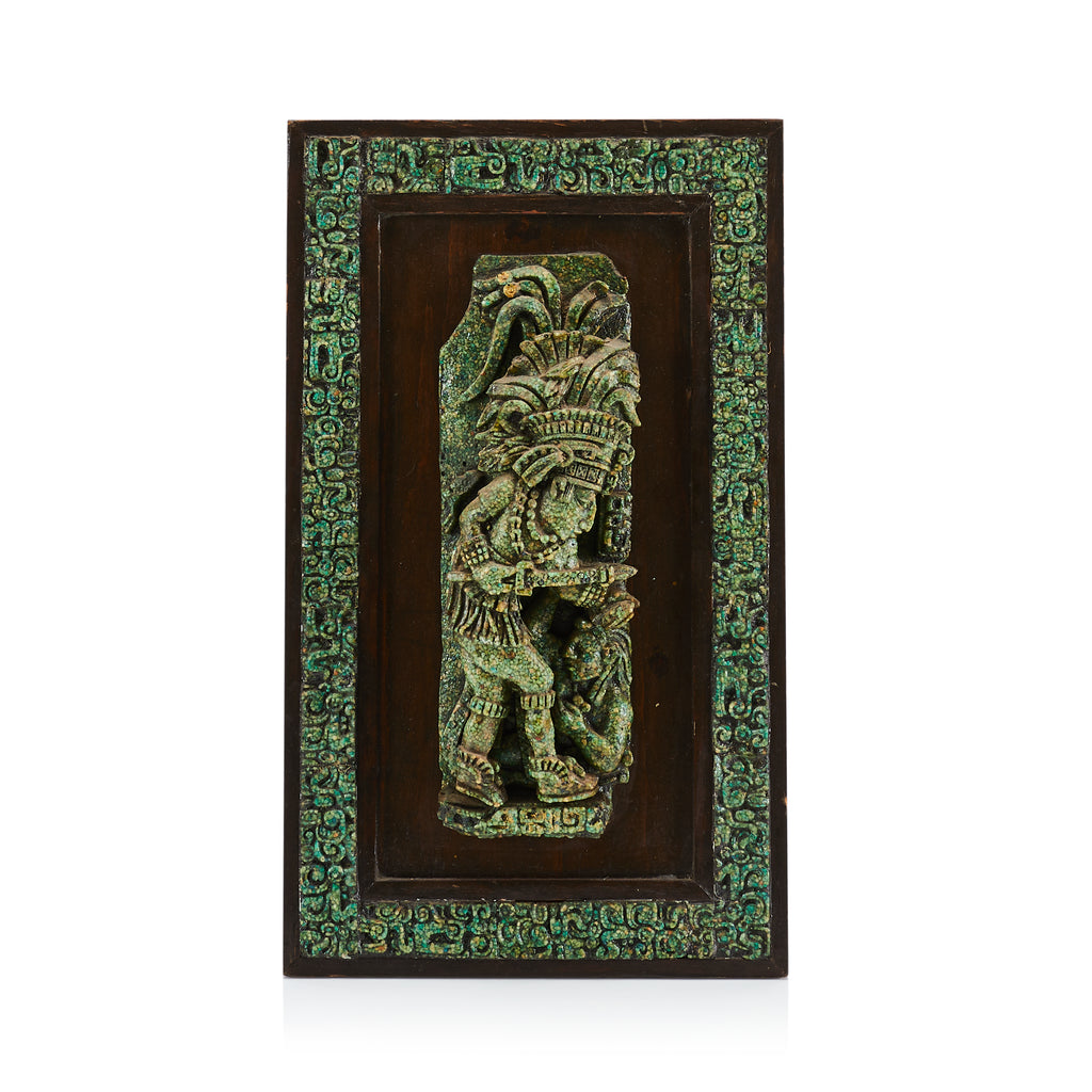 Green Jade Maya Aztec Relief Wall Art
