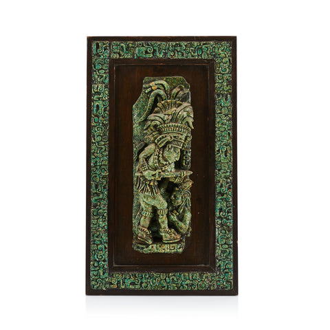 Green Jade Maya Aztec Relief Wall Art