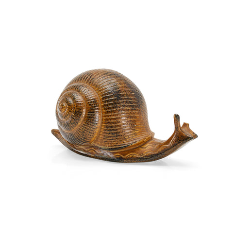 Brown Ceramic Snail Sculpture (A+D)