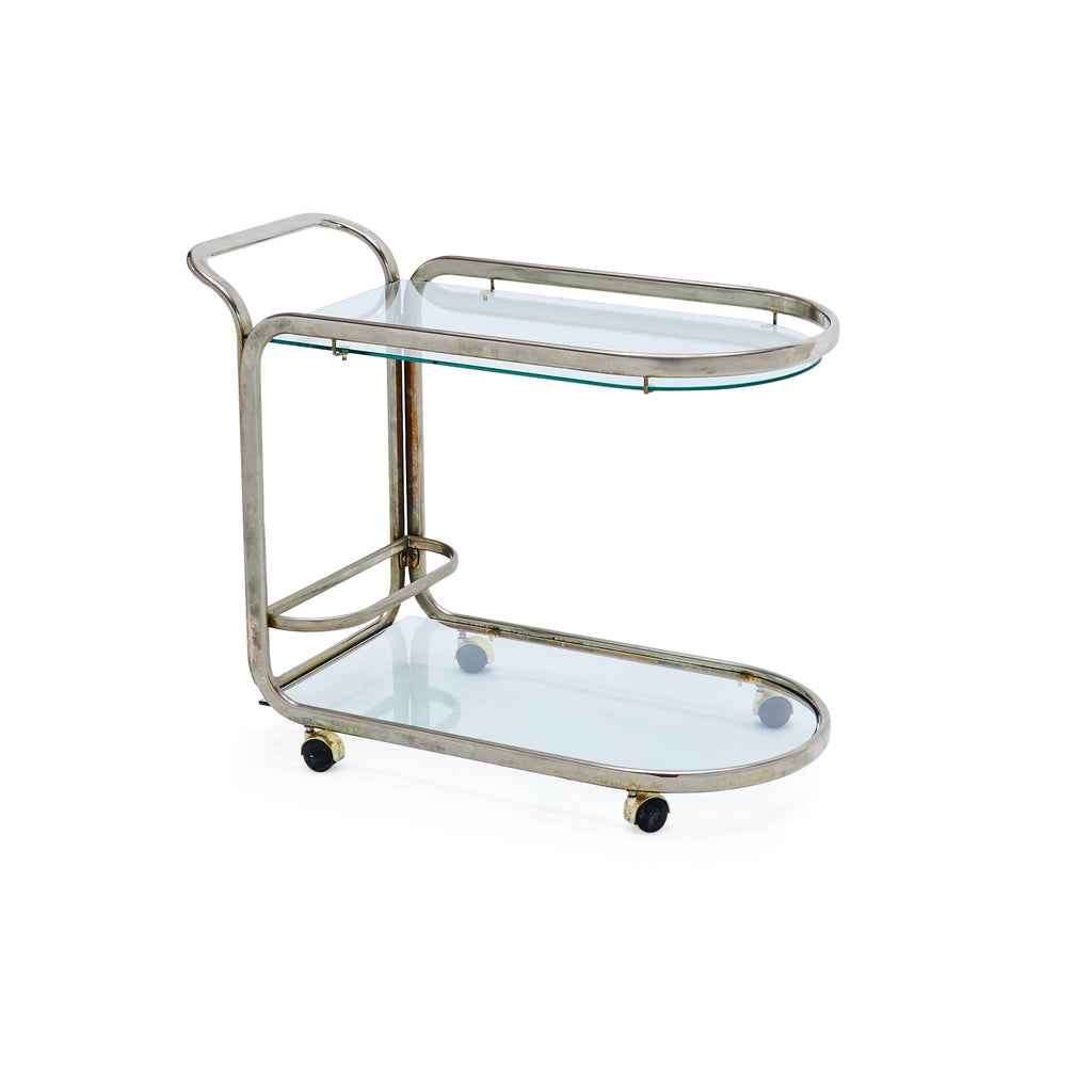 Silver 2-Tier Bar Cart