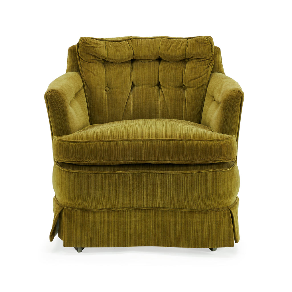 Green Upholstered Tufted Arm Chair