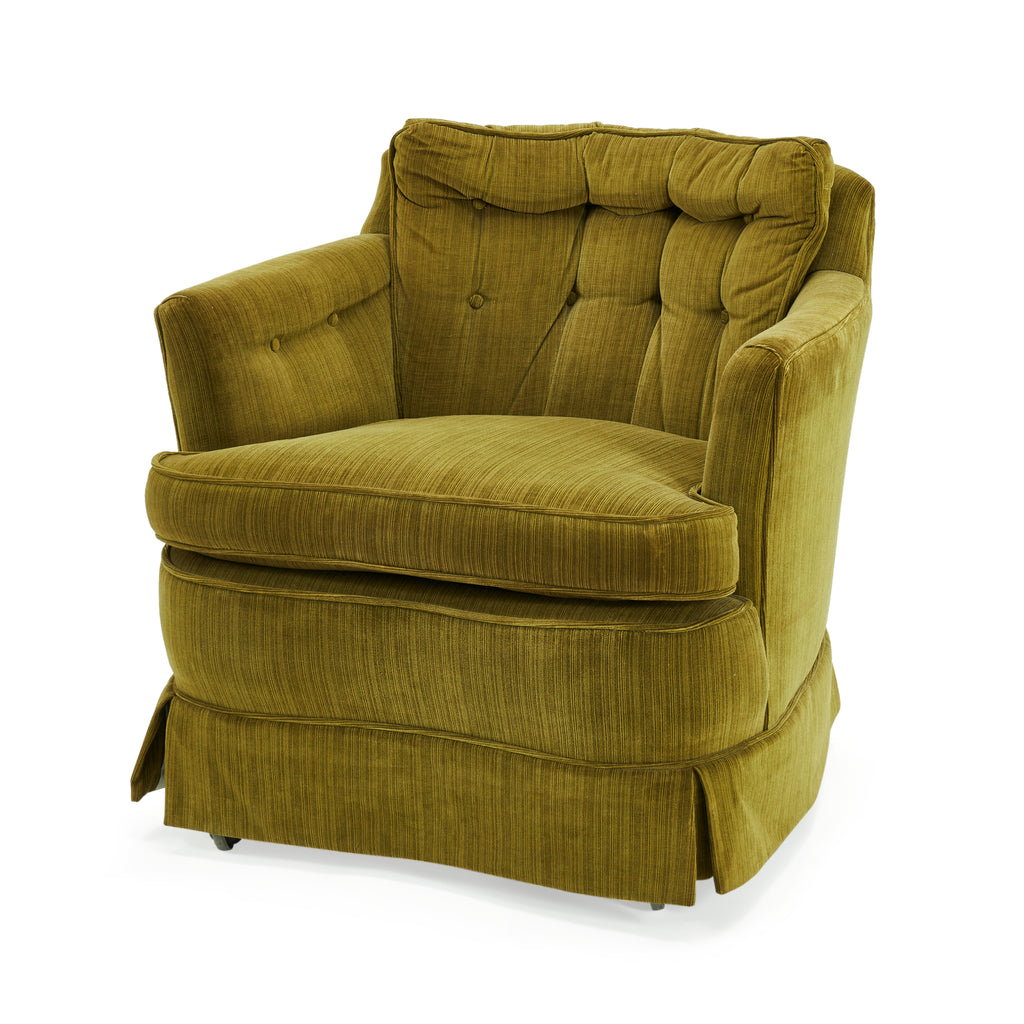 Green Upholstered Tufted Arm Chair