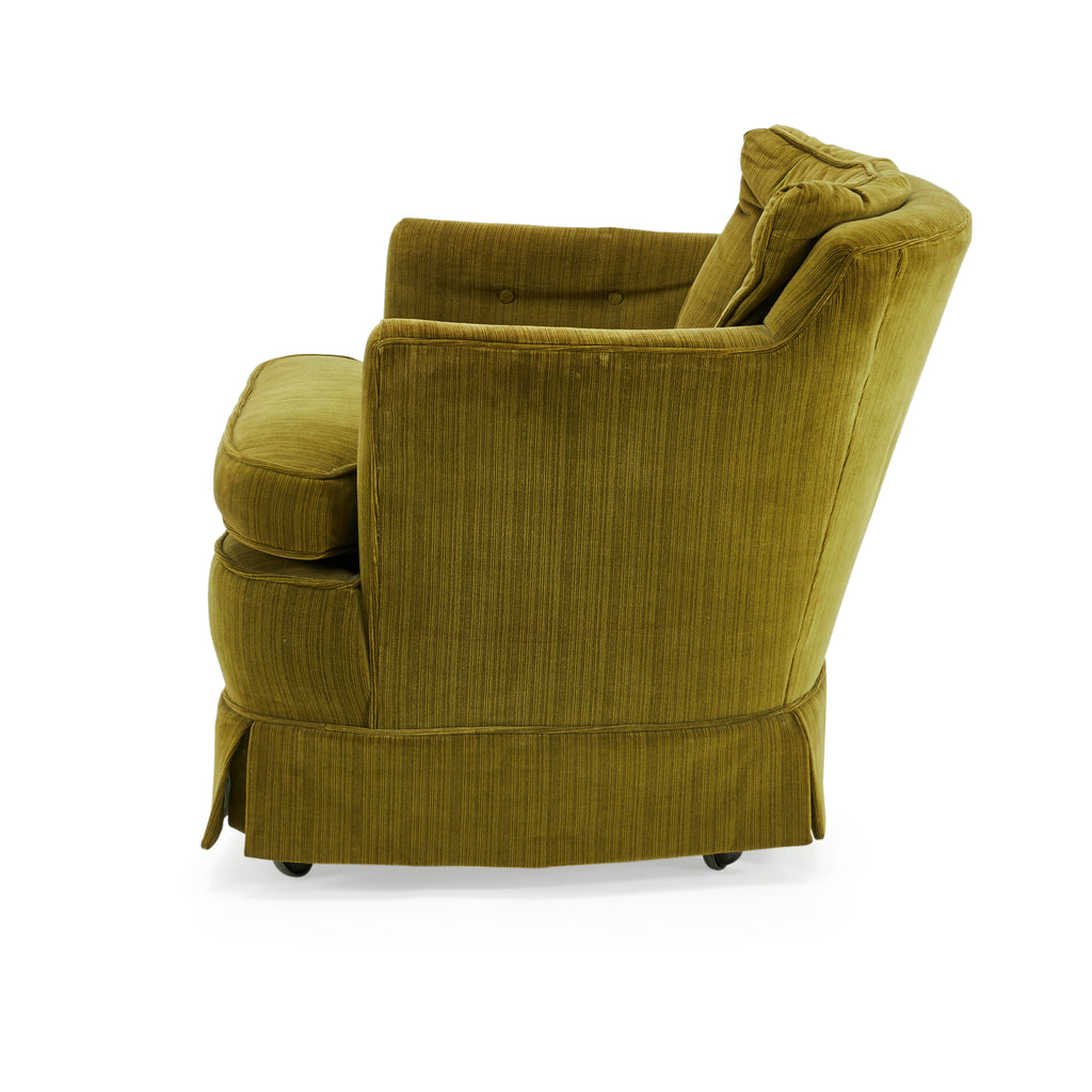 Green Upholstered Tufted Arm Chair