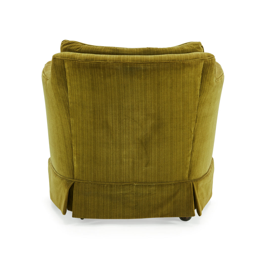 Green Upholstered Tufted Arm Chair