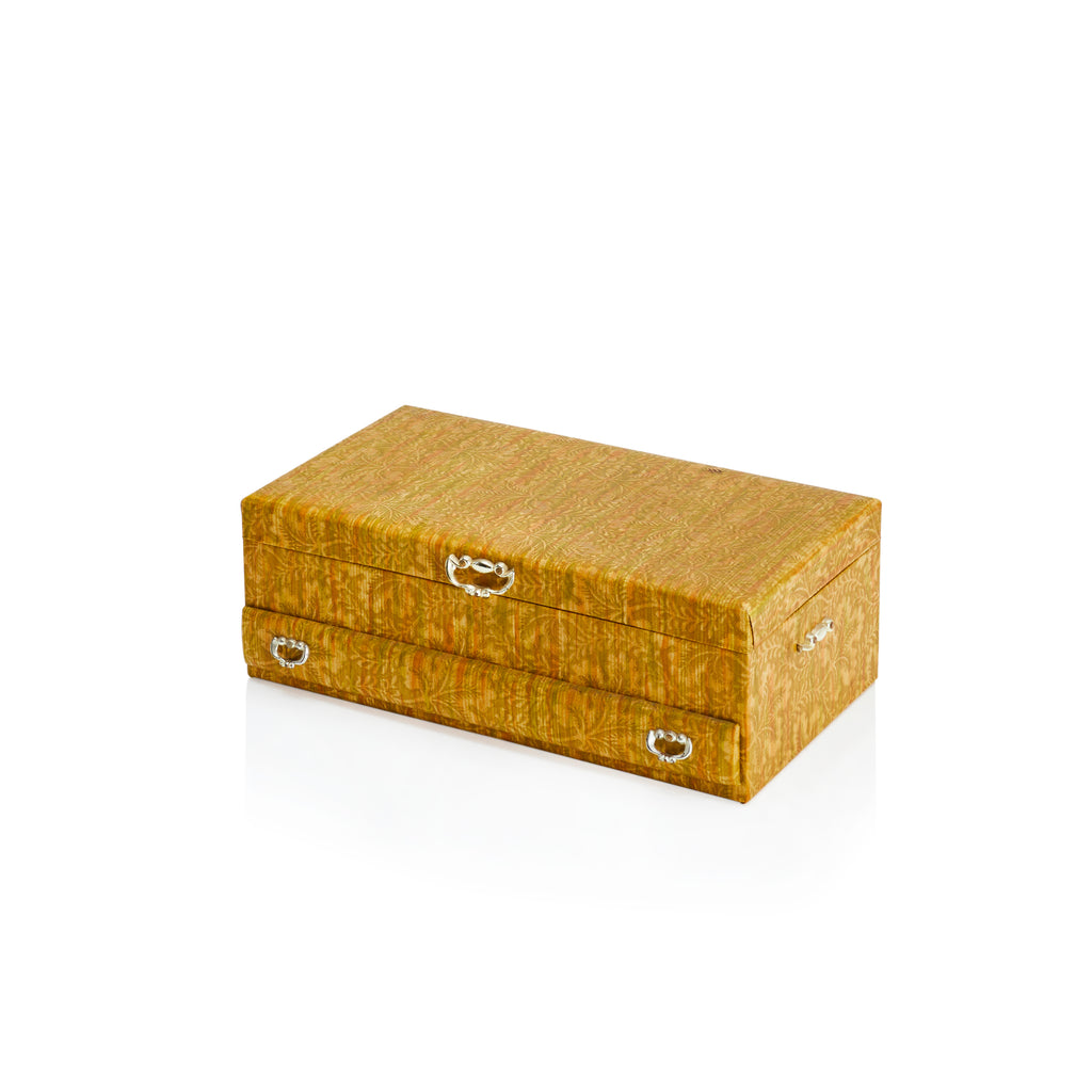 Floral Jewelry Box with Orange Lining
