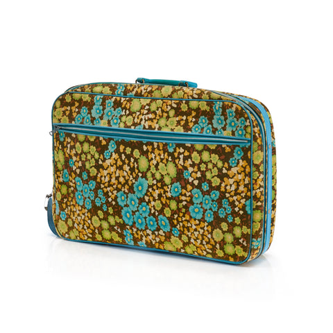Vintage Flower Patterned Fabric Briefcase