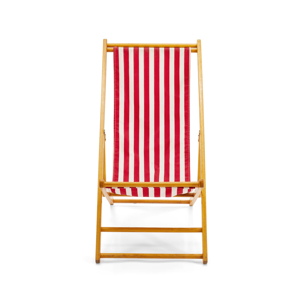 Red and White Striped Folding Chair