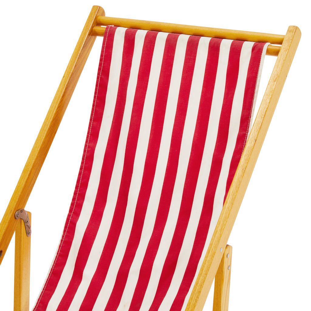 Red and White Striped Folding Chair