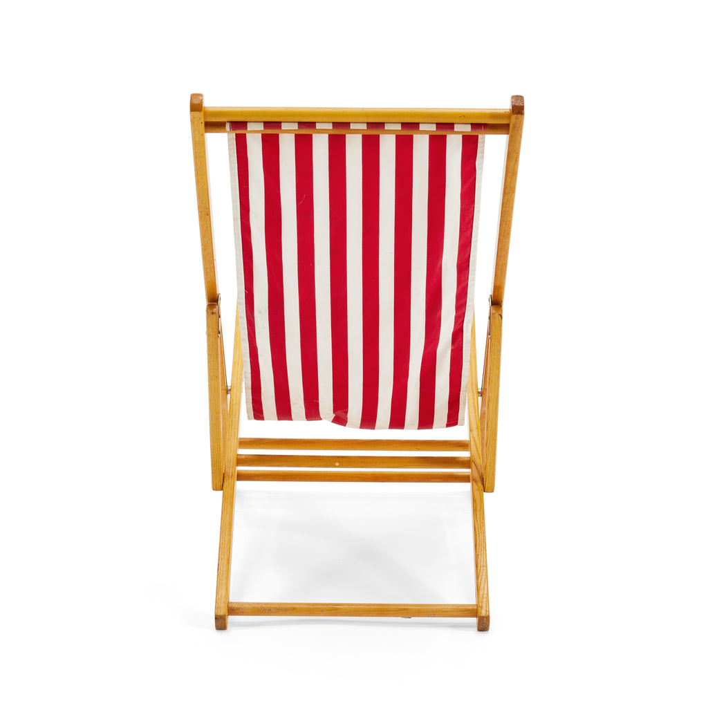 Red and White Striped Folding Chair