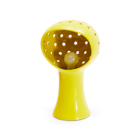 Yellow Perforated Mushroom Table Lamp