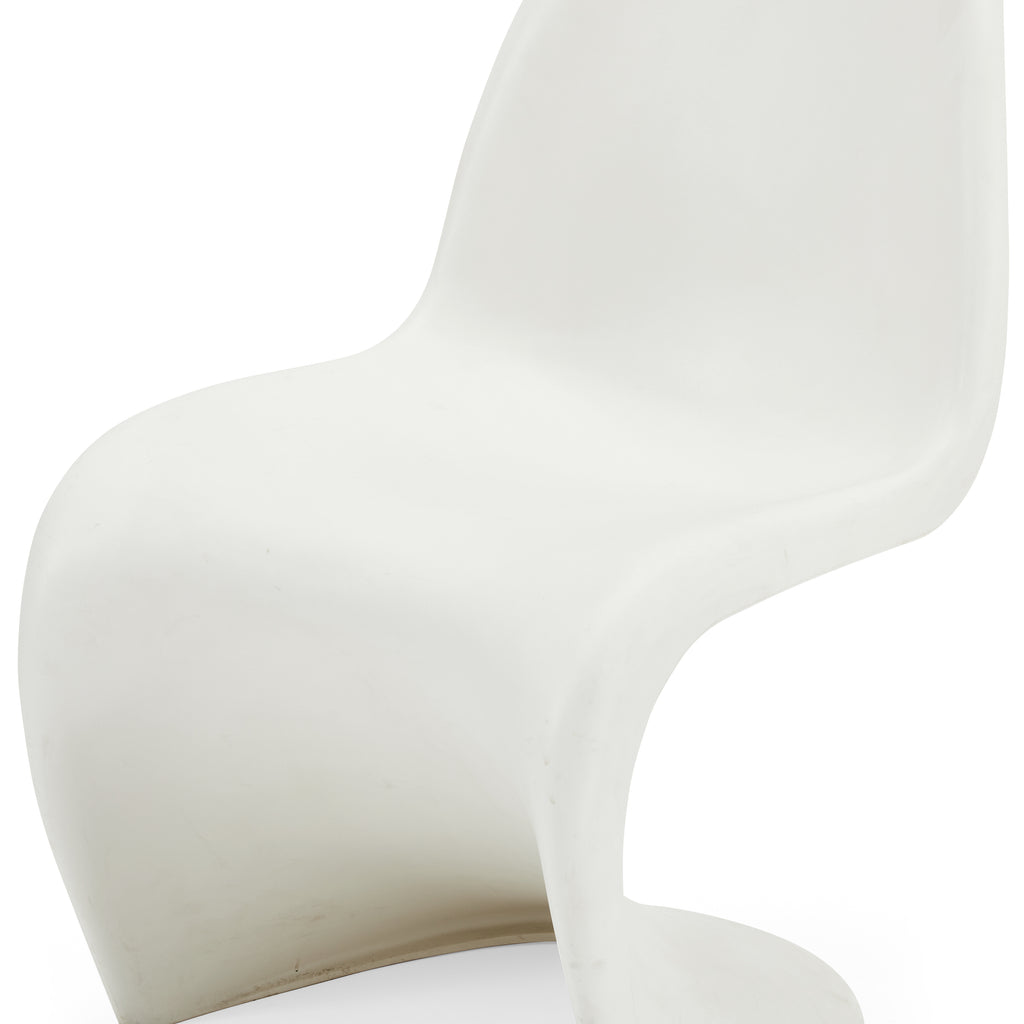 White Matte Modern Panton Style Plastic Chair