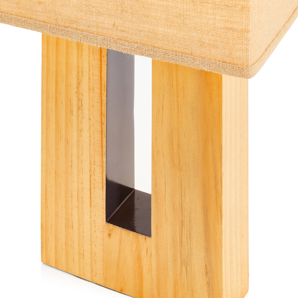 Cut Out Wood Block Table Lamp