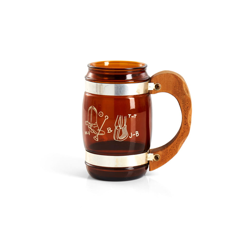 Amber Glass Cowboy Mug Set