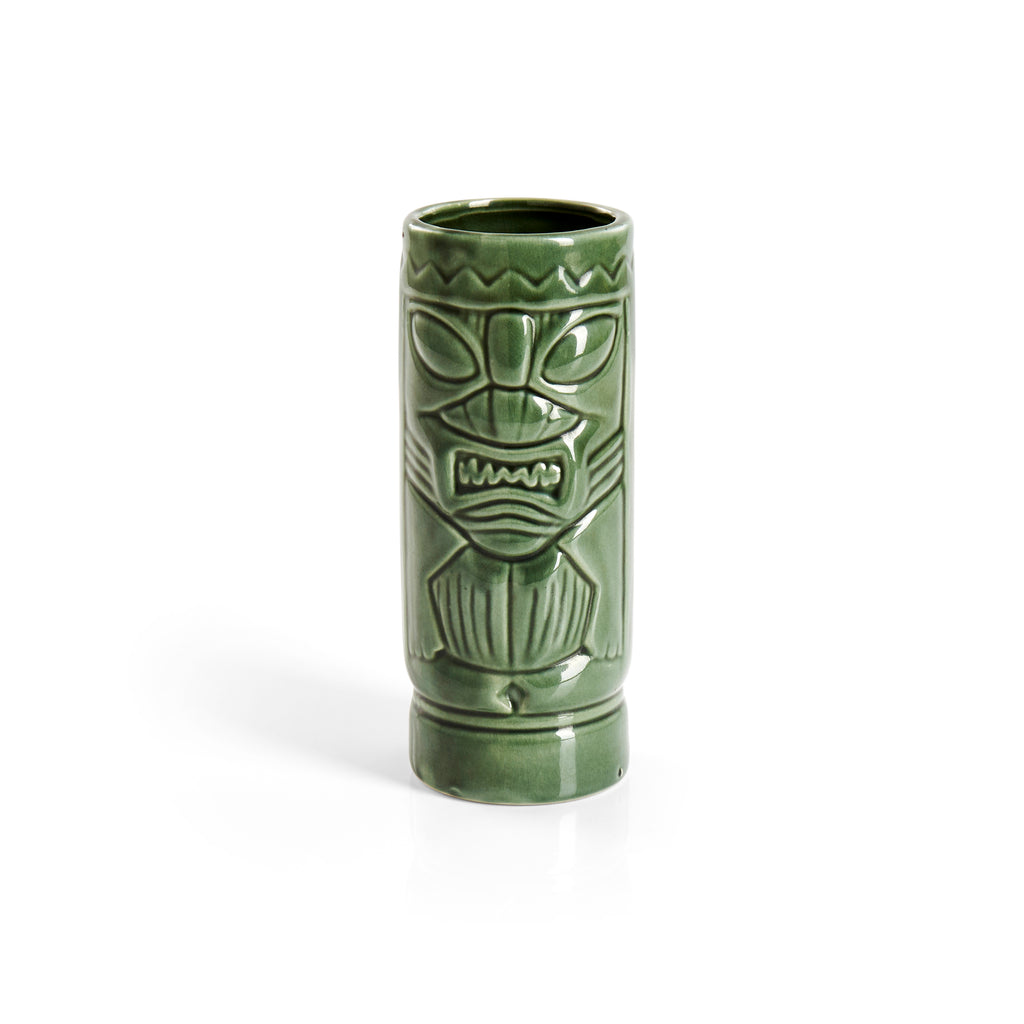 Green Tiki Ceramic Cup Set