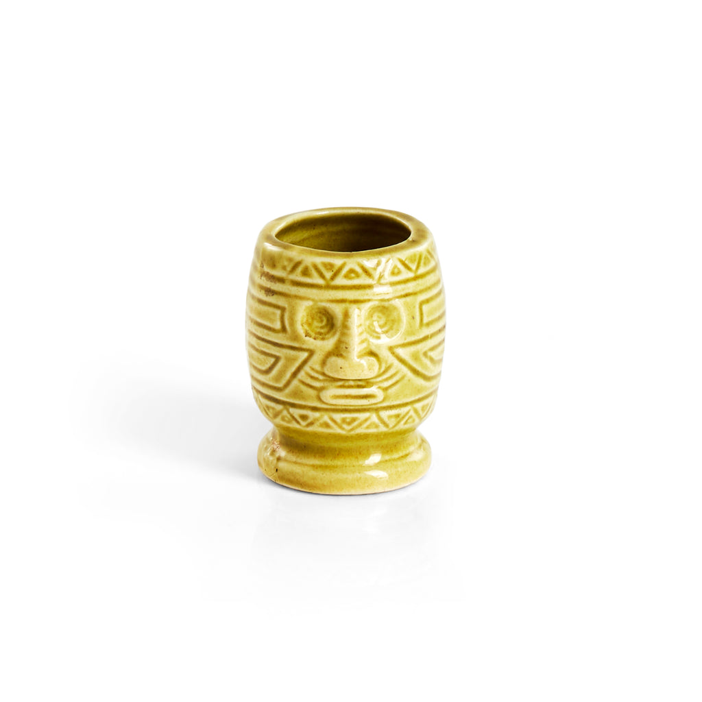 Yellow Tiki Face Shot Glass