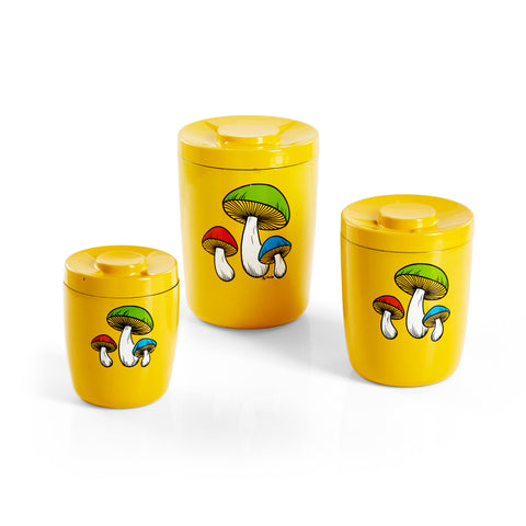 Yellow Mushroom Canister Set