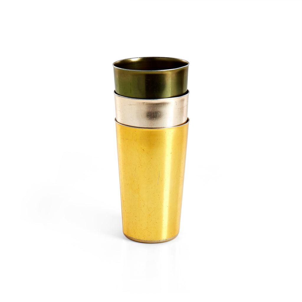 Tri-Color Metallic Cup Set