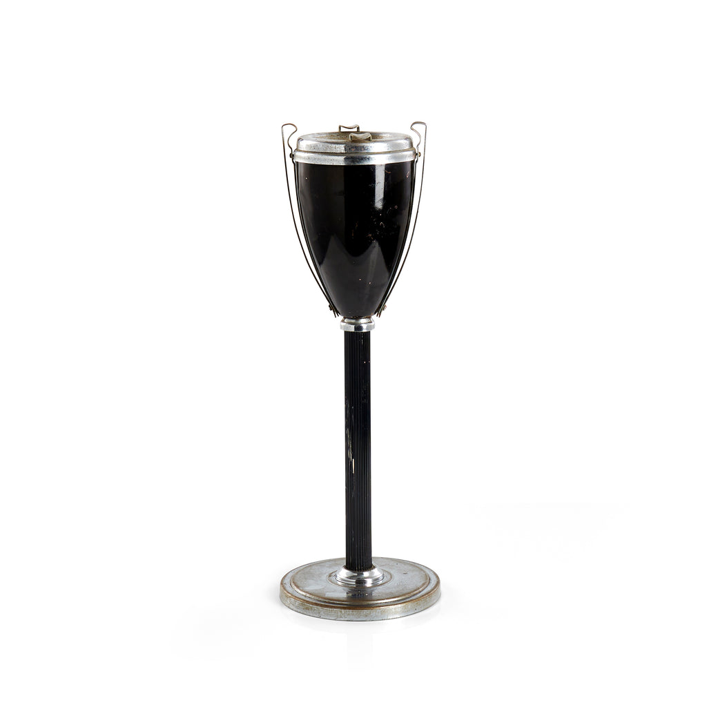 Black and Chrome Round Ashtray