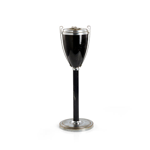 Black and Chrome Round Ashtray