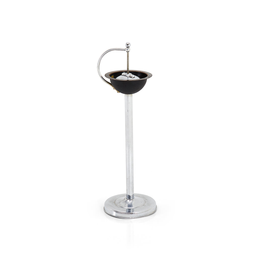 Chrome Ashtray with Black Bowl