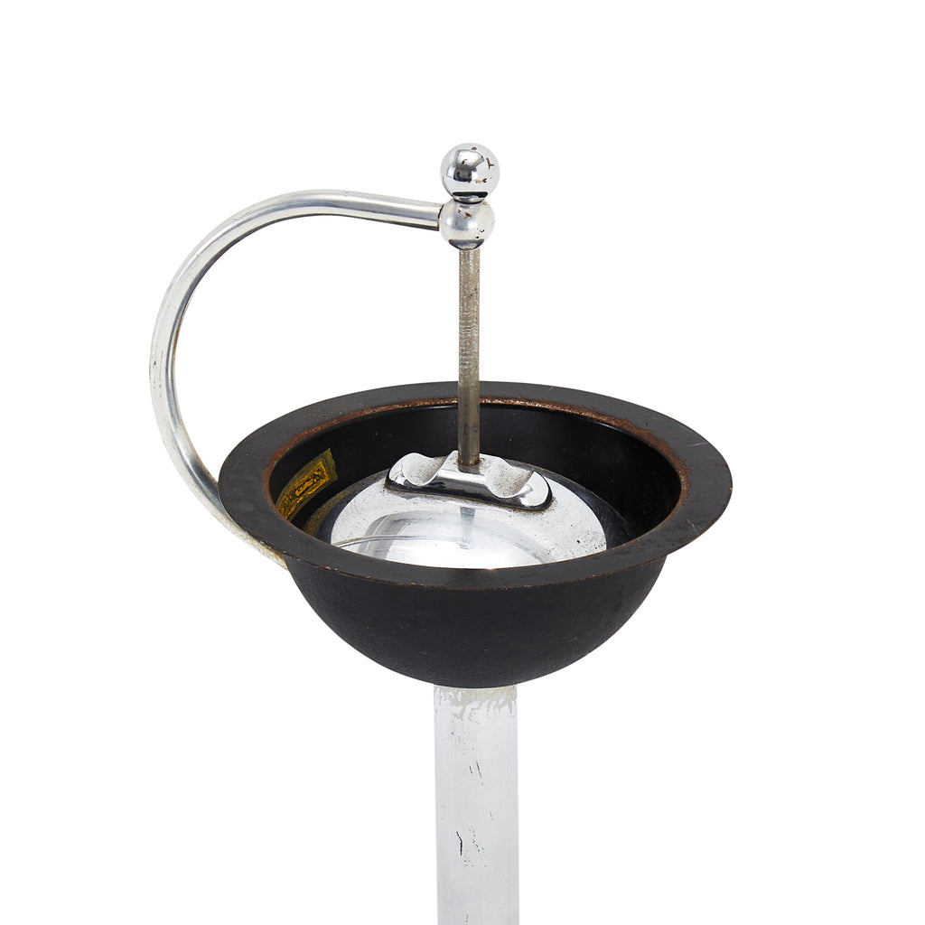 Chrome Ashtray with Black Bowl