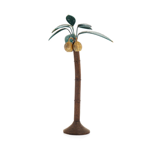 Rattan Palm Tree Floor Lamp - Dark