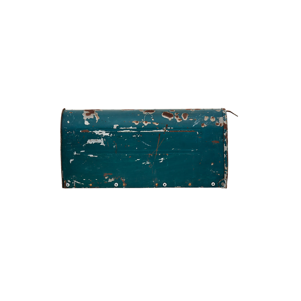 Blue Rusted Mailbox