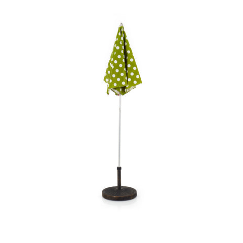 Green Polka Dot Patio Umbrella with Base
