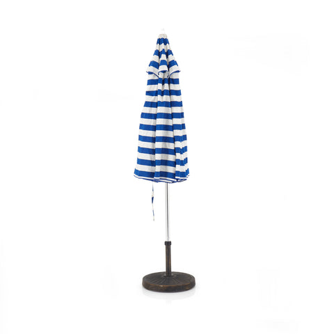 Blue and White Striped Patio Umbrella
