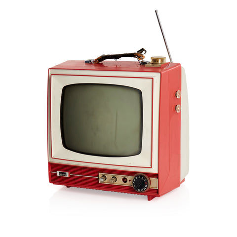 Vintage Red Sears Red and White TV