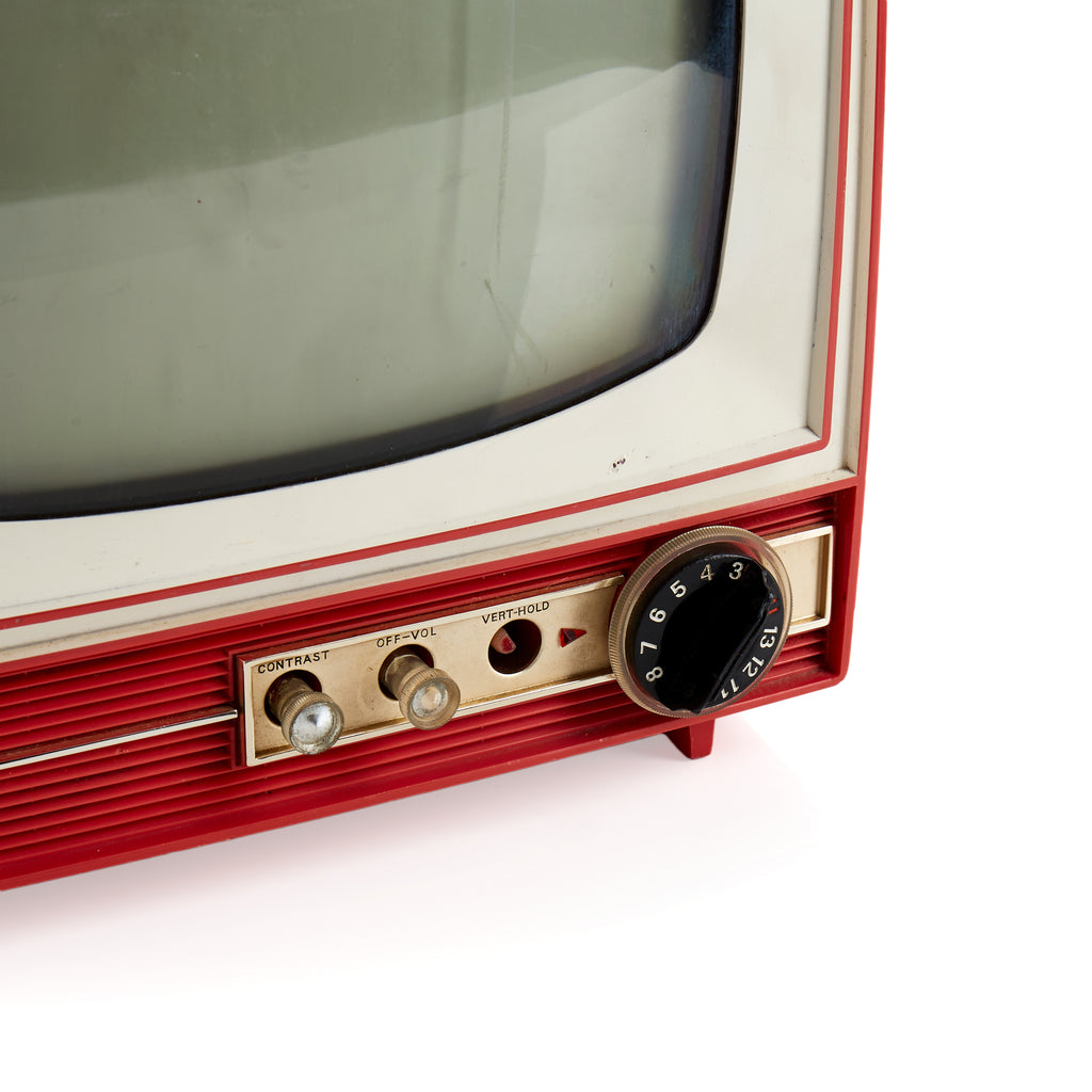 Vintage Red Sears Red and White TV