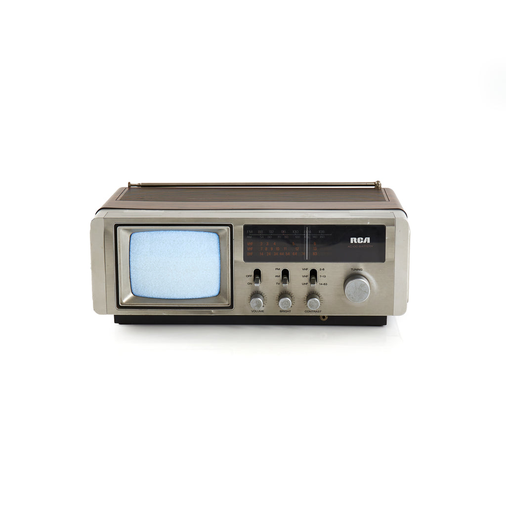 Silver & Faux Wood RCA Television / Radio