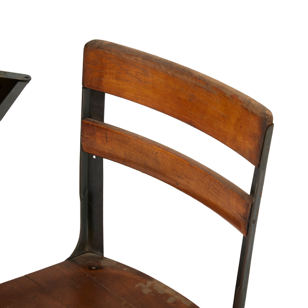 Wood & Steel Antique Classroom Desk