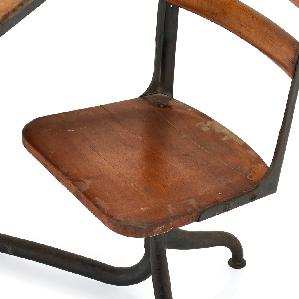 Wood & Steel Antique Classroom Desk