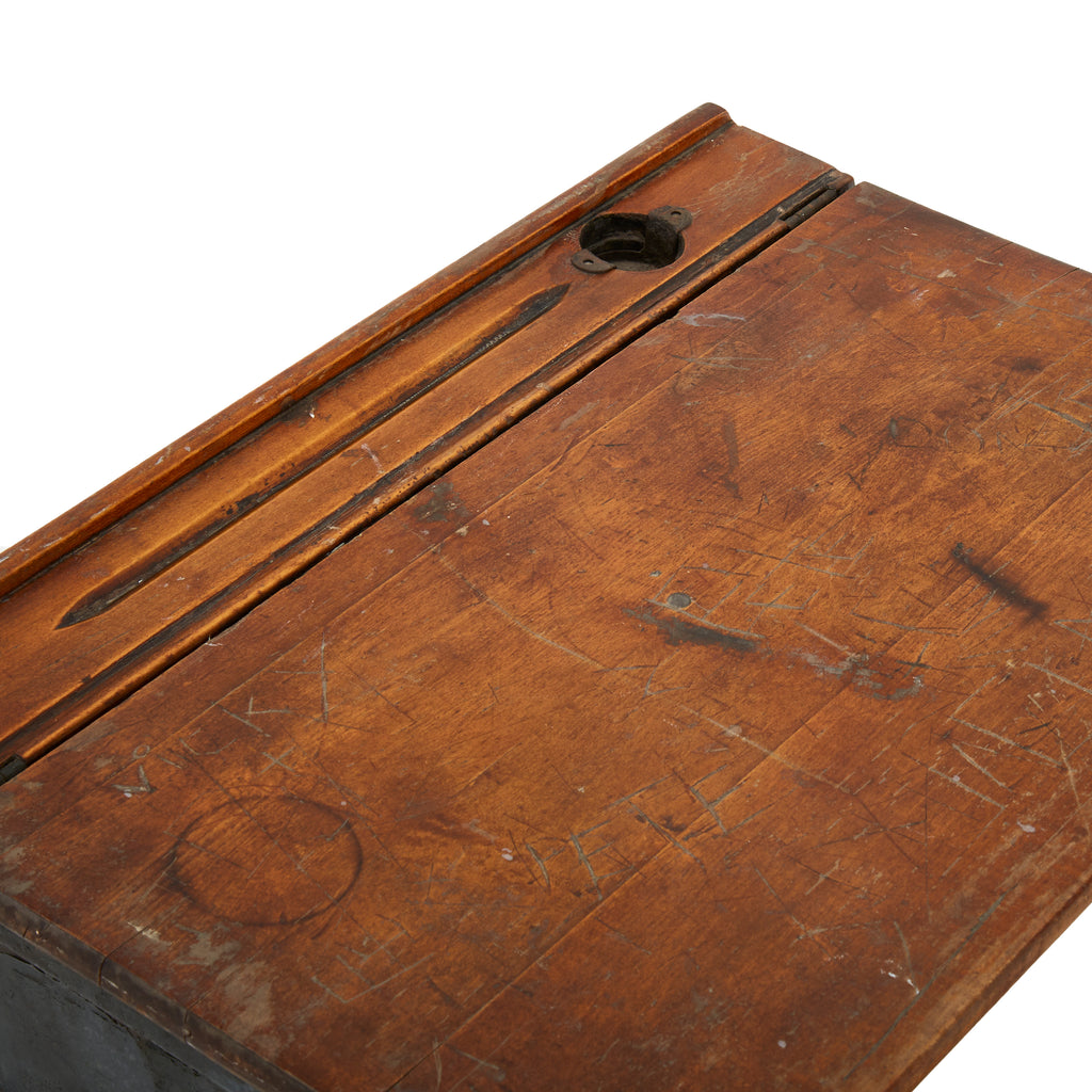 Wood & Steel Antique Classroom Desk