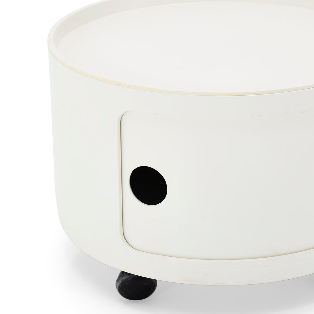 White Plastic Kartell Rolling Cabinet