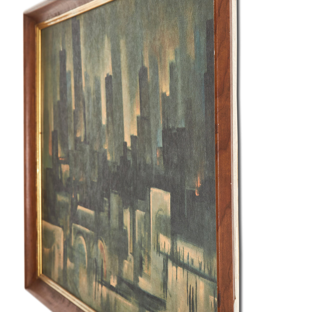 Busy Downtown Cityscape Painting