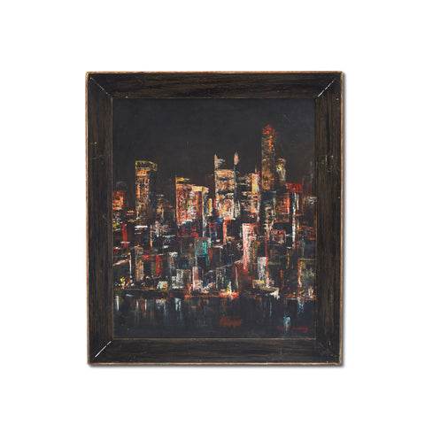 Downtown Skyline at Night Cityscape