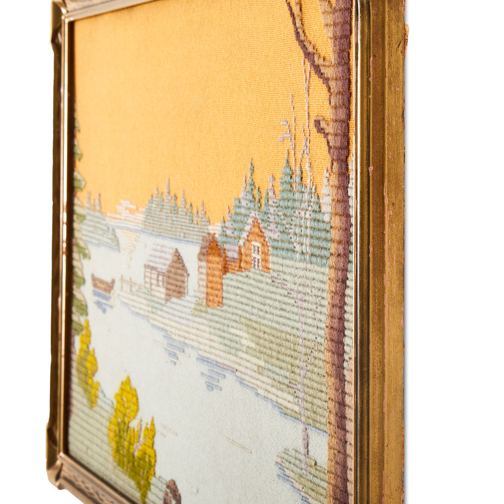 1165 (A+D) Needlepoint Cabin on Lake