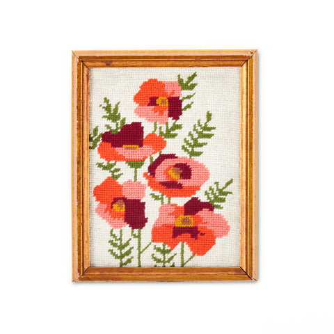 1155 (A+D) Needlepoint Pink Poppies Small