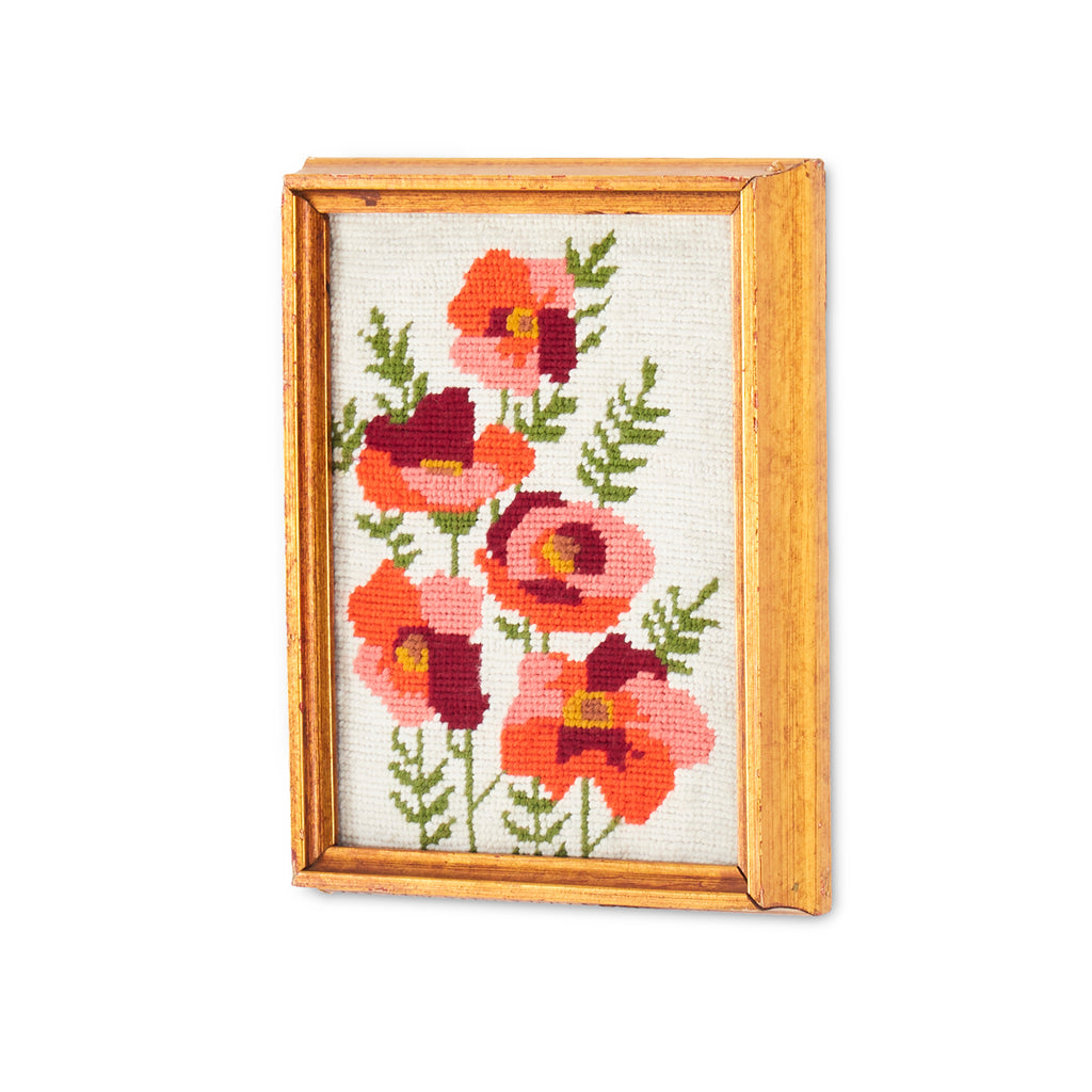 1155 (A+D) Needlepoint Pink Poppies Small