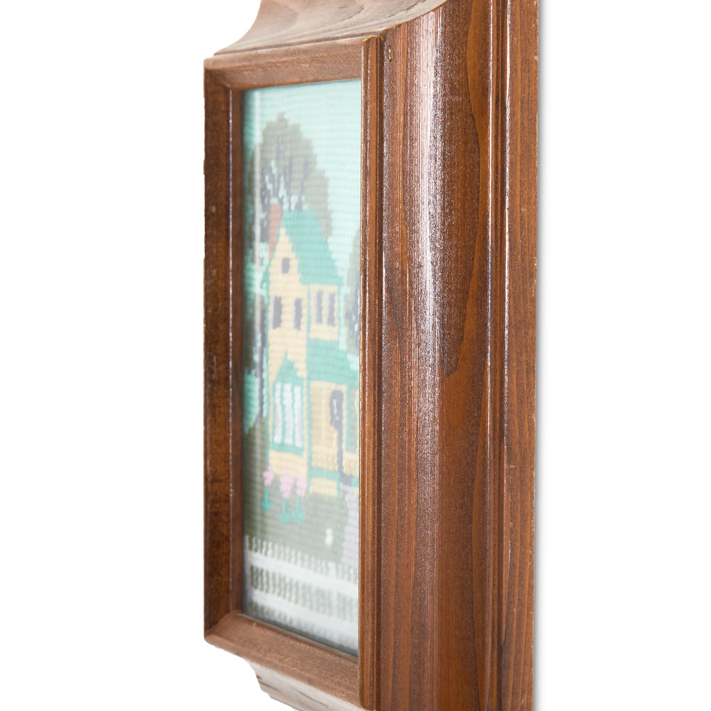 Green House Wood Framed Needlepoint Artwork (A+D)