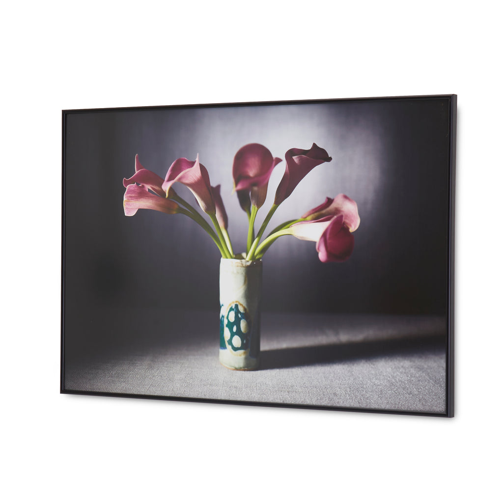 1234 (A+D) Purple Calla Lily Blue White Vase